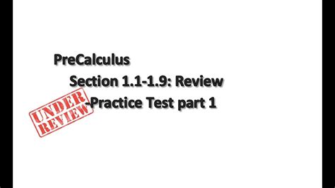 Precalculus Review Part 1 Youtube