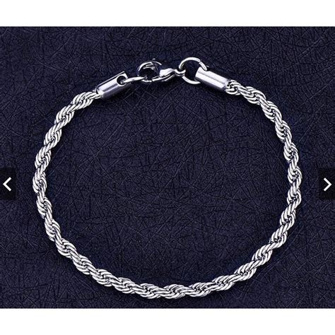 Pulseira Barata Tran Ado Baiano A O Inox Masculino Feminino Cor Prata E