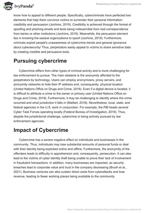 Researching Of Impact Panel On Cybercrime Words Essay Example