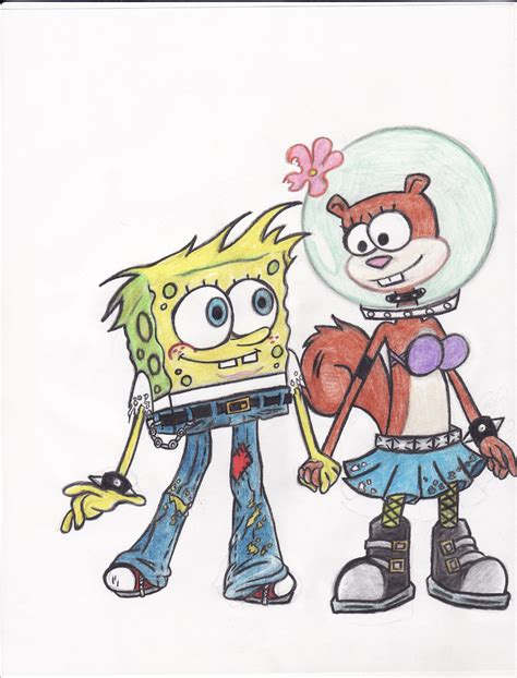 Spongebob And Sandy Kissing