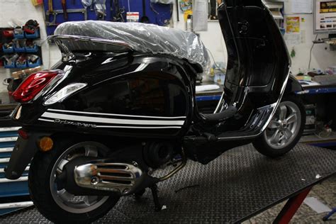 Vespa Primavera Black With Chrome Trim Trim And Black Engine Cover