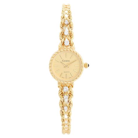 Geneve 14k Gold Watches 16 For Sale On 1stdibs Vintage Geneve 14k