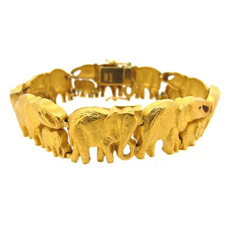 24 Carat Gold Elephant Bracelet Ar Ullmann