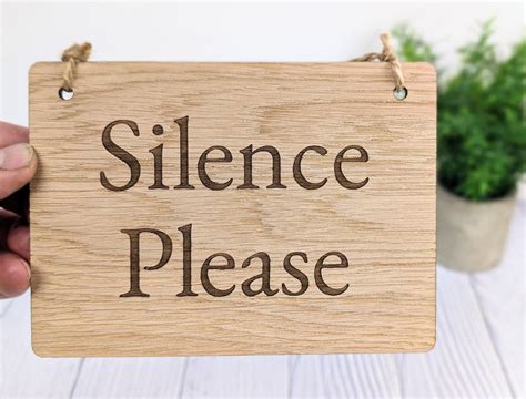 Silence Please Personalised Wooden Sign Custom Quiet Area Decor for ...