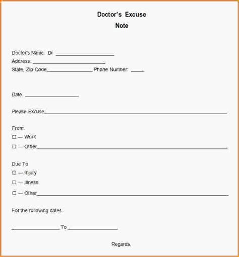 Free Printable Doctor Excuse Notes - Free Templates Printable