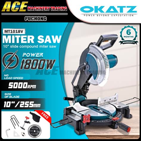 OKATZ MT1018V 10 Compound Miter Saw 1800W Power 10 255mm Miter Saw