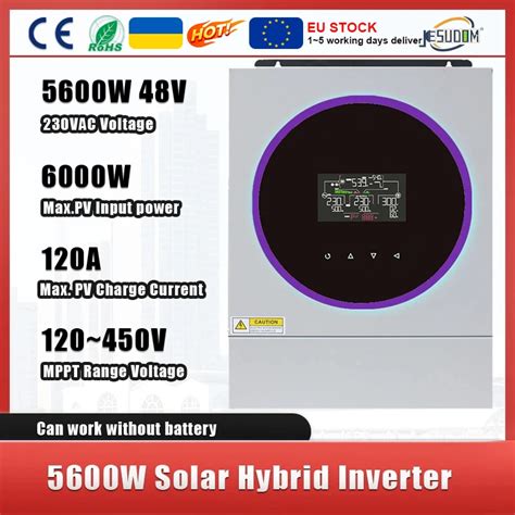 Solar Inverter 5600w 3600w 24v 48v 220v 120a Mppt Charger High Pv Input