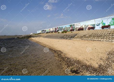 Mural On The Sea Wall On Canvey Island Essex England Editorial Stock