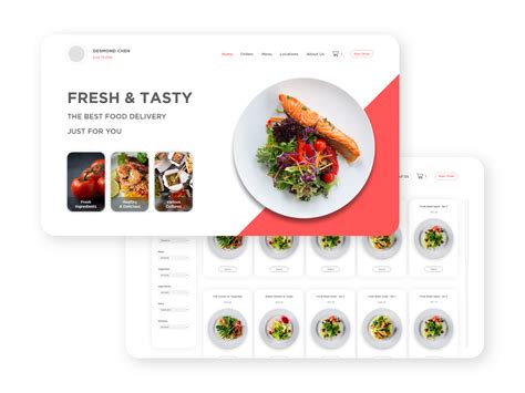 Food Delivery Site UI by Desmond Chen on Dribbble