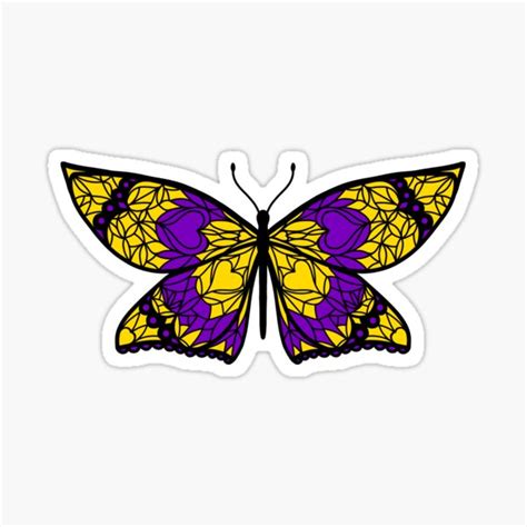 Fly With Pride Intersex Flag Butterfly Sticker For Sale By