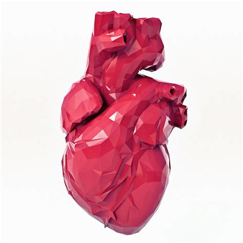 Heart Low Poly Print 3d Model 3d Printable Cgtrader