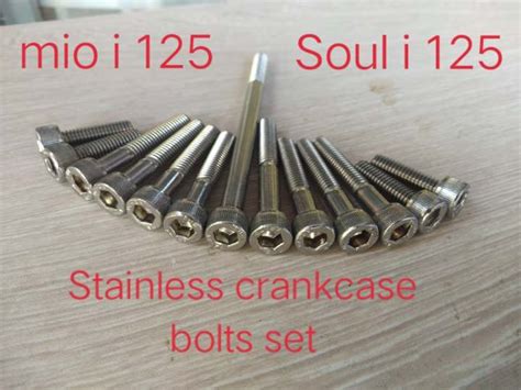 Miyaka Mc Parts Stainless Crankcase Bolts Set For Yamaha Mio I 125 Soul