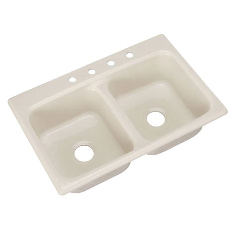 Thermocast Beaumont Drop In Acrylic 33 In 4 Hole Double Bowl Kitchen