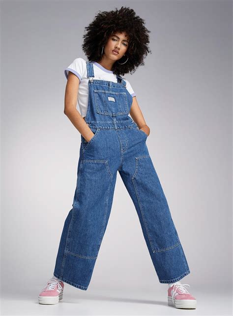 Levis Faded Denim Loose Workwear Overalls In Blue Lyst