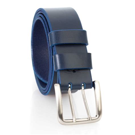 Ceinturon Cuir Bleu Marine Double Ardillon Malo 4 Cm Ma Ceinture