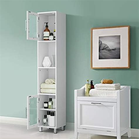 Tall Bathroom Cabinet With Glass Doors Everything Bathroom