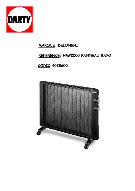 Notice Delonghi Hmp Radiateur Lectrique Trouver Une Solution