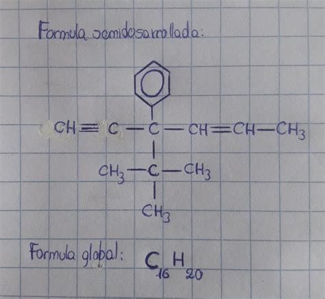 Fenil Ter Butil Hexen Ino F Rmula Semidesarrollada Y Global