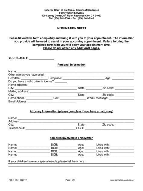 Fillable Online Information Sheet Mediation Evaluation FCS 4