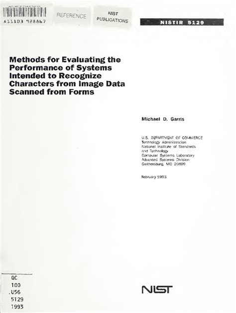 Fillable Online Nvlpubs Nist Methods For Evaluating The Performance Of