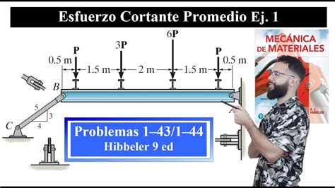 Esfuerzo Cortante Promedio Ej 1 Problemas 143 Y 144 Hibbeler 9