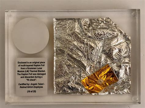 Sold Price Lunar Module Layered Kapton Foil In Lucite September