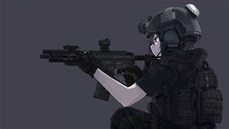 Wallpaper Ivan 624 Anime Girls Tactical Gun Anime Girls With Guns Swat 3840x2160 Yλman