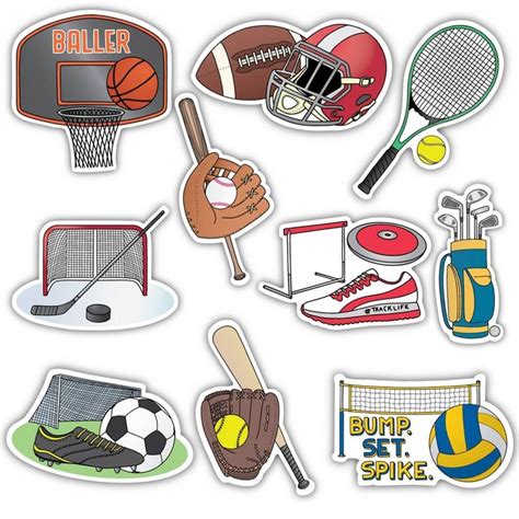 Big Moods Sports Sticker Pack 10pc Stickers Themed Stickers