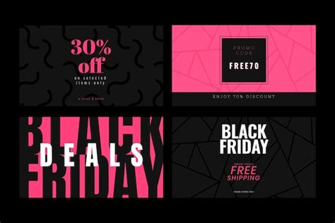 Premium Vector Black Friday Vector Pink Bold Text Sale Promotion Collection