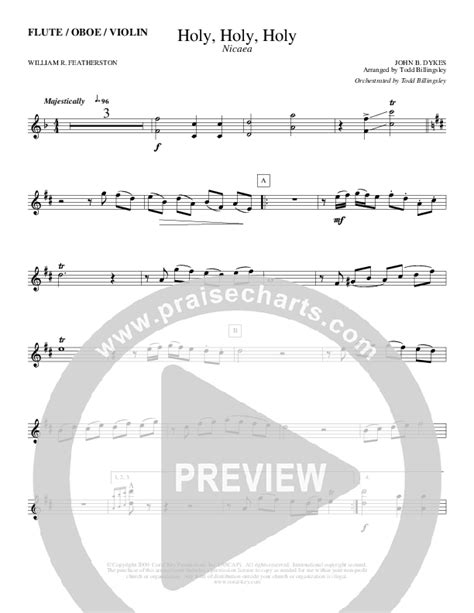 Holy Holy Holy Flute Oboe Sheet Music Pdf Todd Billingsley Praisecharts