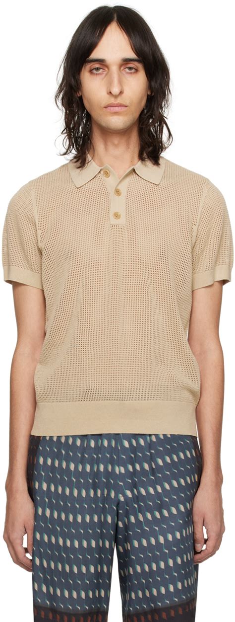 Dries Van Noten Beige Spread Collar Polo Ssense Uk