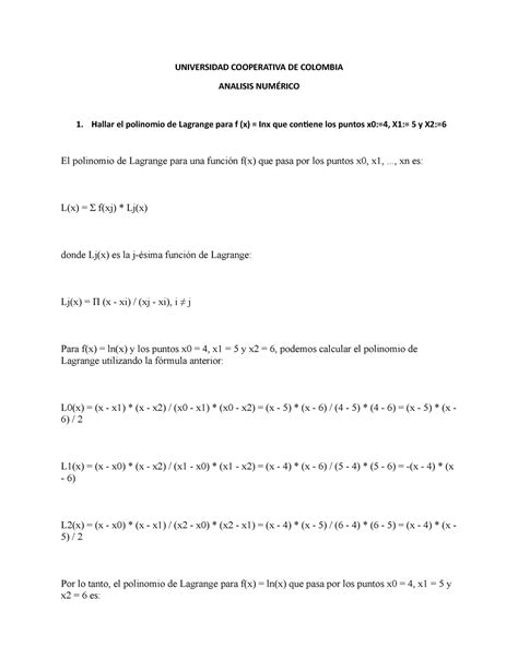 Analisis Numerico Jm Jmkl Universidad Cooperativa De