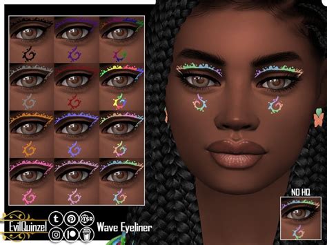 Evilquinzel S Wave Eyeliner In Eyeliner Graphic Eyeliner Makeup Cc