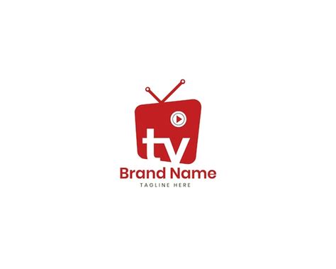 Plantilla de vector de diseño de logotipo de tv Vector Premium