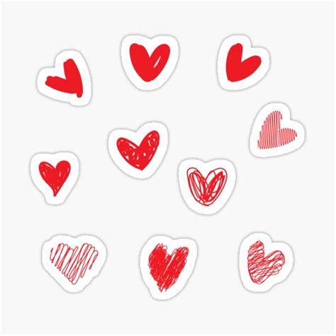 "doodle doodle heart set" Sticker for Sale by moore-moore | Redbubble