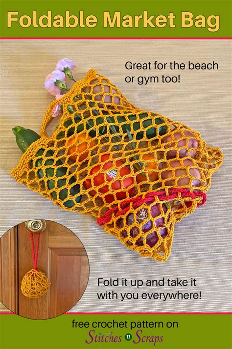 Foldable Mesh Market Bag Crochet Market Bag Market Bag Folding