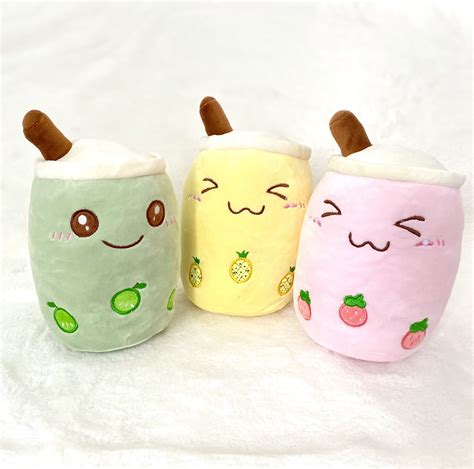 Boba Tea Plush Cute Bubble Tea Plushies Kawaii Plushie Hug Etsy