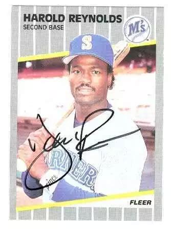 CARTE DE BASEBALL dédicacée Harold Reynolds Seattle Mariners 1989