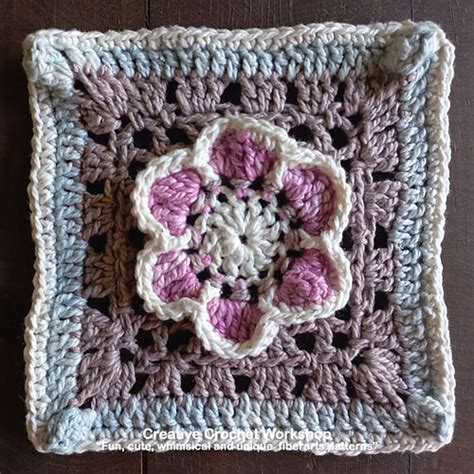 Ravelry Hip Six Petal Flower Granny Square Pattern By Joanita Theron