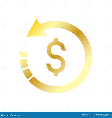 Refund Money Icon Gold Money Back Vector Icon In Flat Style Vector