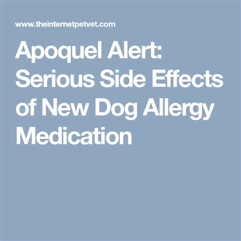 Apoquel Alert: Serious Side Effects of New Dog Allergy Medication ...