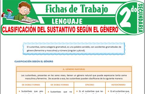 Clasificaci N Del Sustantivo Para Segundo De Secundaria Recursos Hot