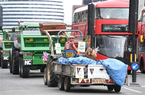 Tractors In Go Slow Protest Outside Parliament