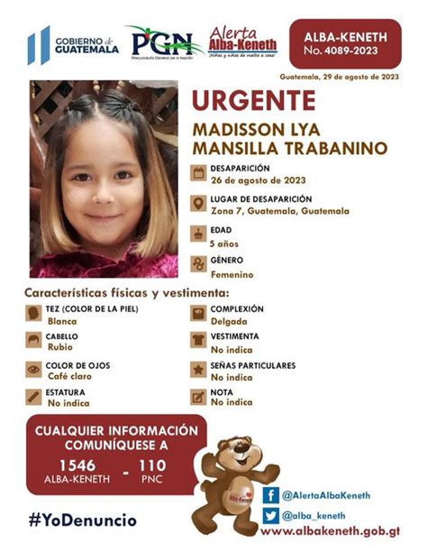 Solicitan Ayuda Para Dar Con El Paradero De La Niña Madisson Lya Mansilla Trabanino Izabalense Tv