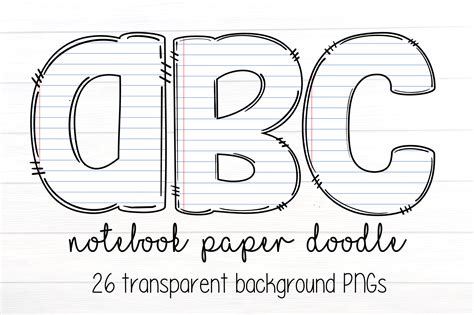 Notebook Paper Doodle Letter Alphabet Graphic By Bblessedwv Creative