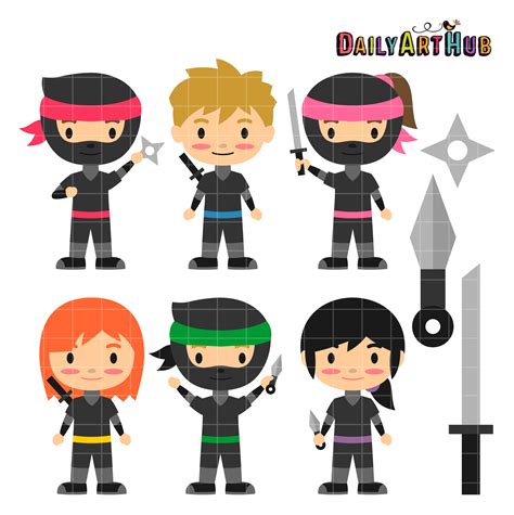 Ninja Kids Clip Art Set – Daily Art Hub – Free Clip Art Everyday