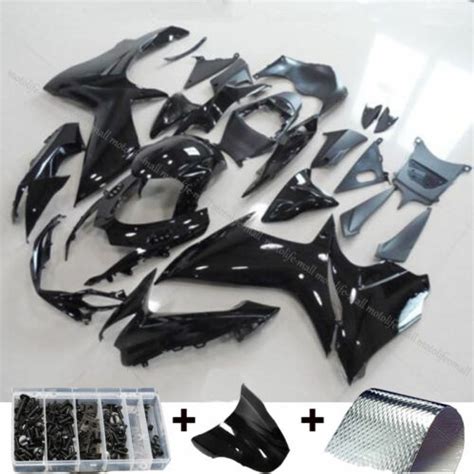 Complete Gloss Black Fairing Kit Injection For Suzuki Gsxr