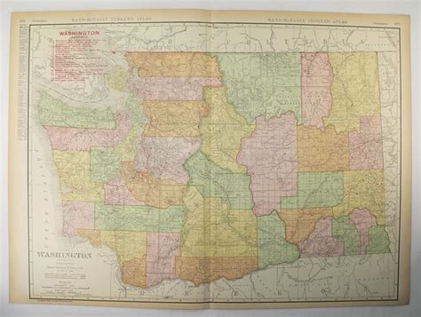 an old map of the state of washington, with all its roads and major cities