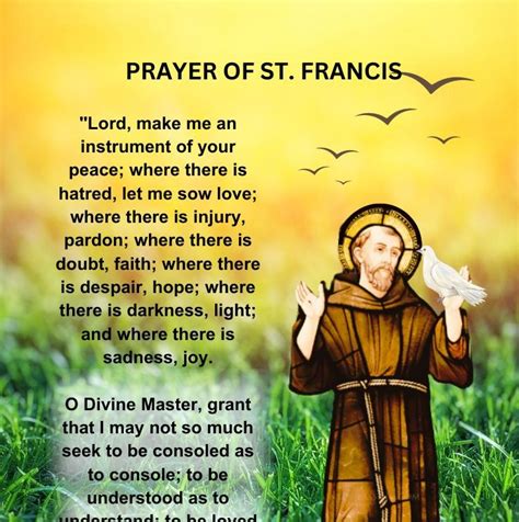 Prayer Of St Francis Pocket Size 2 5 X 3 5 Printable Prayer Card Blessingtobuy