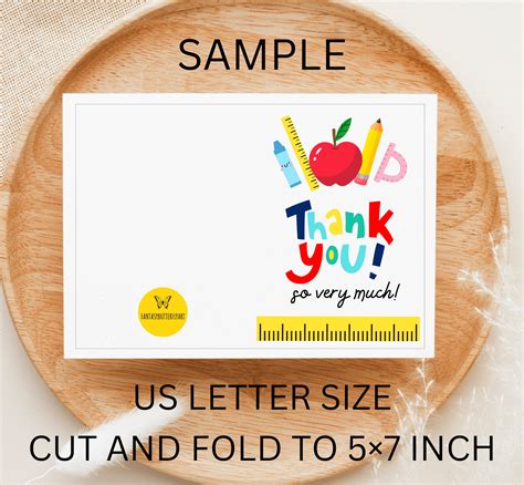 Teacher Appreciation Card Printable, Teacher Thank You Card, End of